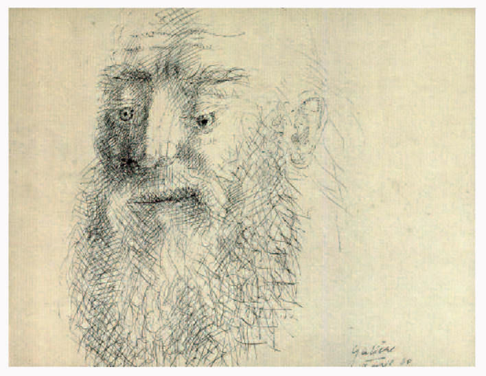 Gali&egrave;re, le vieillard encre sur papier